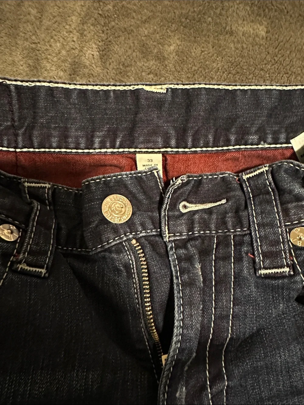 True Religion Dark Blue Sz 33 Skinny Jeans